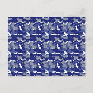 Cartão Postal Camuflagem Azul Brilhante Camo Exército Soldado Br
