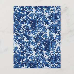 Cartão Postal Camuflagem Azul do Céu Digital - com Branco