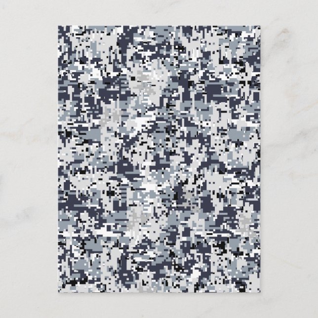 Cartão Postal Camuflagem Digital Silver Style Urbana (Frente)