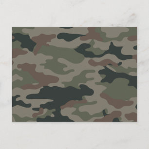 Cartão Postal Camuflagem do Exército em Militares Verdes e Marr