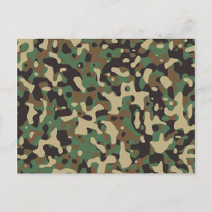 Cartão Postal Camuflagem Woodland
