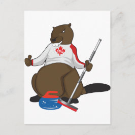 Cartão Postal Canadá 150 em 2017 - Curling Beaver Merchandise