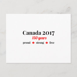Cartão Postal Canadá 150 em 2017 Orgulhoso e Livre