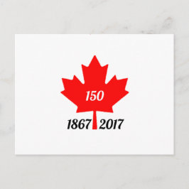 Cartão Postal Canadá 150 em folha de mapa em 2017