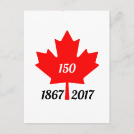 Cartão Postal Canadá 150 em folha de mapa em 2017