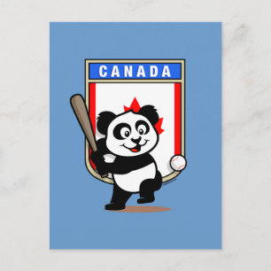 Cartão Postal Canadá Baseball Panda