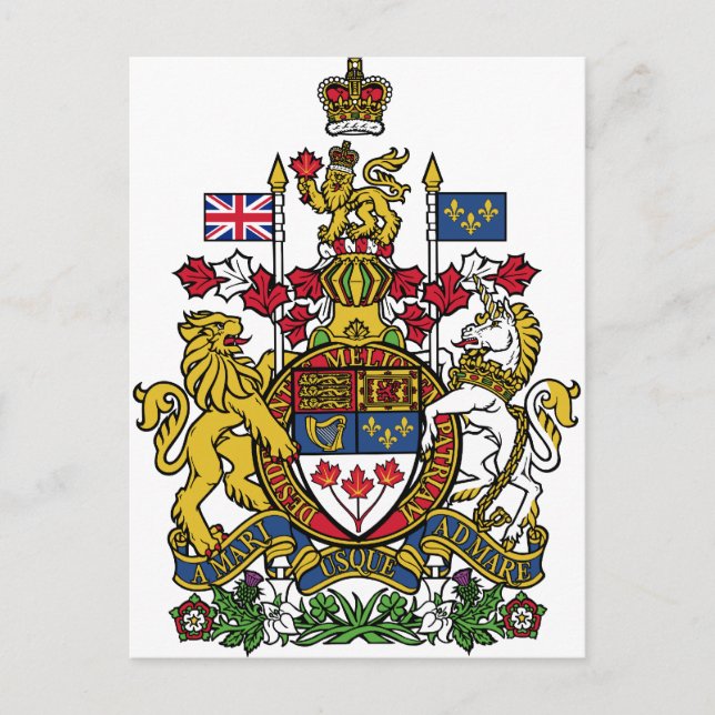 Cartão Postal Canadá Casaco de armas CA (Frente)
