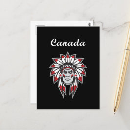 Cartão Postal Canadá Colorido Chefe Indígena Indígena Nativo Ame