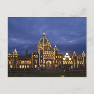 Cartão Postal CANADÁ, Colúmbia Britânica, Vitória. Noite,