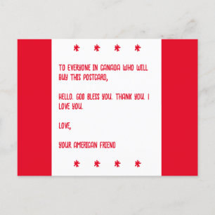 Cartão Postal Canadá deus abençoe. Amor, Seu Amigo Americano.