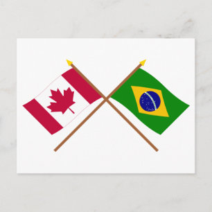 Cartão Postal Canadá e Brasil cruzaram sinalizadores