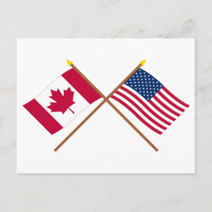 Cartão Postal Canadá e Estados Unidos cruzaram sinalizadores