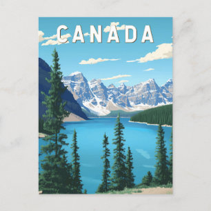 Cartão Postal Canada Illustration Viagem Art Vintage