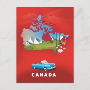 Cartão Postal Canadá ilustrou viagem impressão.