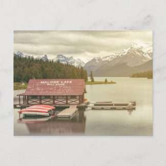 Cartão Postal Canada Maligne Lake Boat House