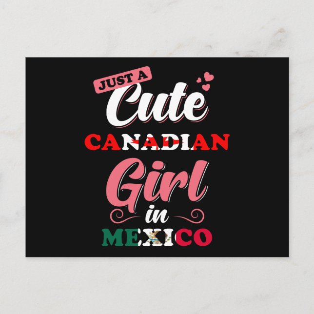 Cartão Postal Canadá México Garota Presente Dizendo (Frente)