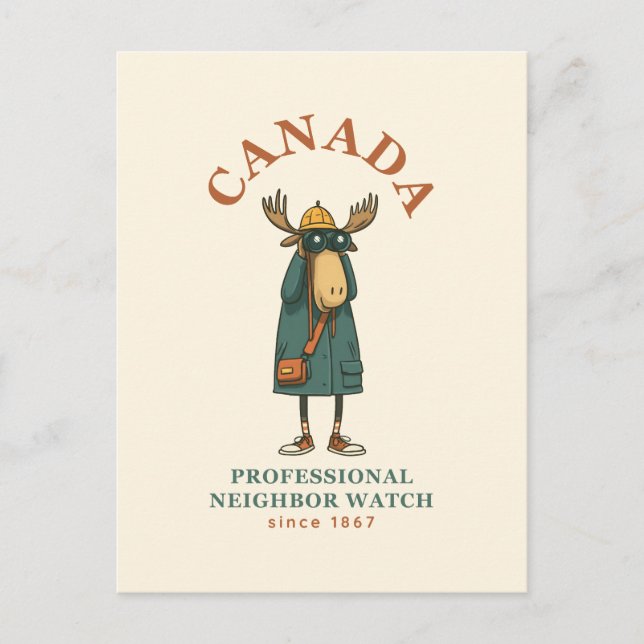Cartão Postal Canada Moose Vizinho Watch (Frente)