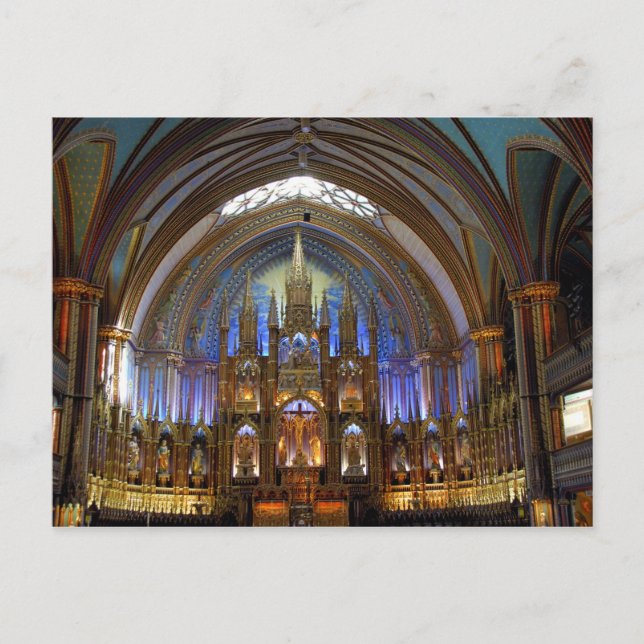 Cartão Postal Canadá, Quebec, Montreal. Interior do Notre 2 (Frente)