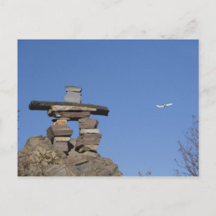 Cartão Postal Canadá, Terra Nova, St. John's. Inukshuk (para