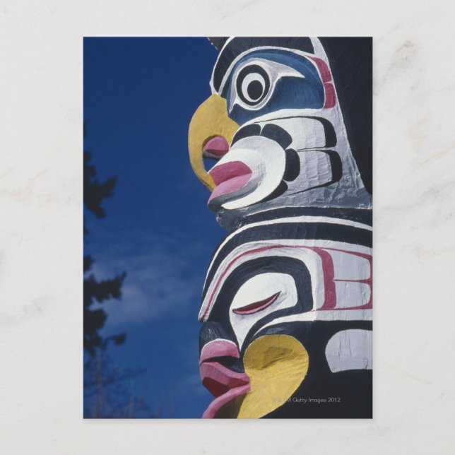 Cartão Postal Canadá, Vancouver, Stanley Park, totem pole, (Frente)