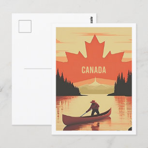 Cartão Postal Canada Vintage Familiar Viagem