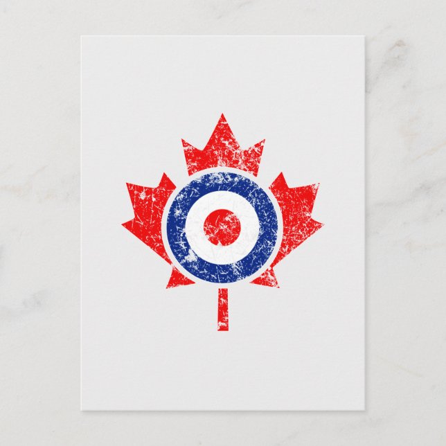 Cartão Postal Canadiano Maple Leaf Roundel Grunge Mod CANADA (Frente)