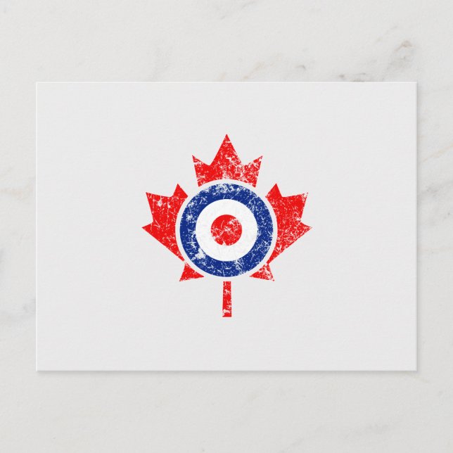 Cartão Postal Canadiano Maple Leaf Roundel Grunge Mod CANADA (Frente)