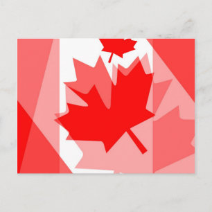 Cartão Postal Canadiano vermelho Maple Leaf Layout Estilo CANADÁ