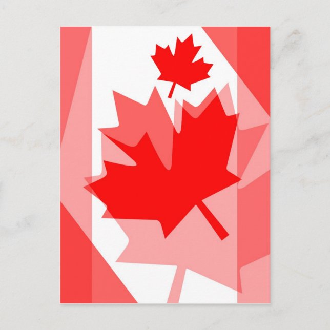 Cartão Postal Canadiano vermelho Maple Leaf Layout Estilo CANADÁ (Frente)