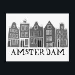 Cartão Postal Canal Casas de Viagem Cute de Amsterdã Holland<br><div class="desc">Envie uma mensagem com este doce e mesquinho cartão postal de texto padrão do Amsterdam.Você pode personalizá-lo e alterar ou adicionar texto também. Adicione seu próprio texto no verso. Procure em meu compro muito mais cores e padrões! E mais itens que combinam também como bolsas, adesivos, ímãs, chapéus e camisetas....</div>