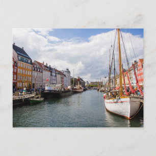 Cartão Postal Canal com Barcos   Copenhague