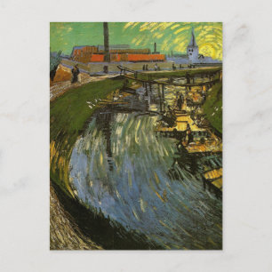 Cartão Postal Canal com WasherWomen, Vincent van Gogh