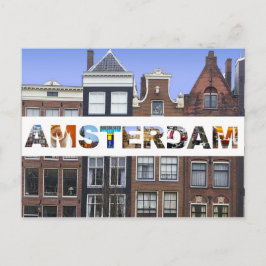 Cartão Postal Canal de Amsterdã Casas Fotos Viagem holandesas