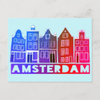 Canal de Amsterdam Holland Casas Viagem Coloridas