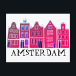 Cartão Postal Canal de Amsterdam Holland Casas Viagem Europa<br><div class="desc">Envie uma mensagem com este doce e mesquinho cartão postal de texto padrão do Amsterdam.Você pode personalizá-lo e alterar ou adicionar texto também. Adicione seu próprio texto no verso. Procure em meu compro muito mais cores e padrões! E mais itens que combinam também como bolsas, adesivos, ímãs, chapéus e camisetas....</div>