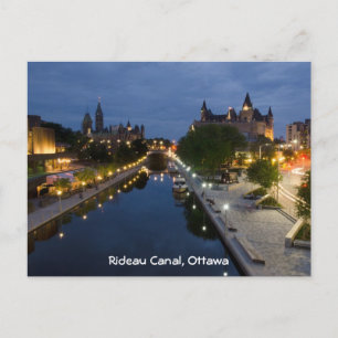 Cartão Postal Canal de Rideau e movimentação de Sussex na noit