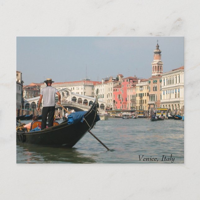 Cartão Postal Canal de Veneza com Ponte (Frente)