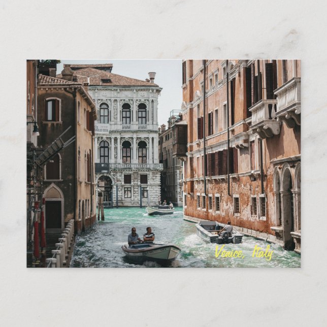 Cartão Postal Canal de Venice Boat (Frente)