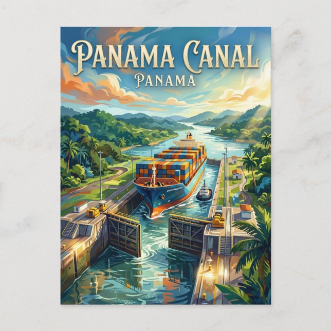 Cartão Postal Canal do Panamá Panamá (Frente)