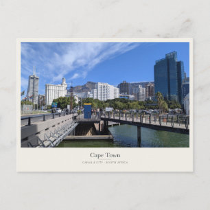 Cartão Postal Canal e panorama da cidade de Cape Town