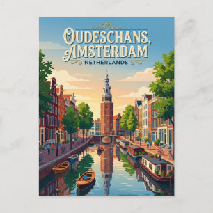 Cartão Postal Canal Oudeschans Países Baixos