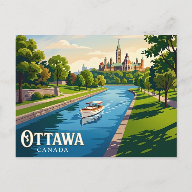 Cartão Postal Canal Rideau Canadá (Frente)