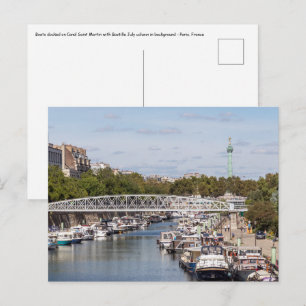 Cartão Postal Canal Saint Martin - Paris