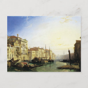 Cartão Postal Canal Venice Grand, Sunset de Richard Bonington