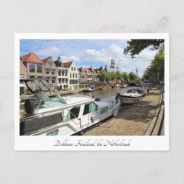 Cartão Postal Canalside View, Dokkum, Países Baixos