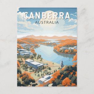 Cartão Postal Canberra Austrália Viagem Arte Vintage
