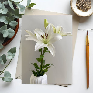 Cartão Postal Canção de Ninar do Lírio Pintura Floral Simples