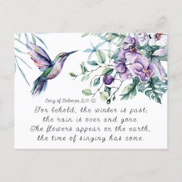 Cartão Postal Canção de Salomão 2:11-12 Bíblia de Flores de Humm