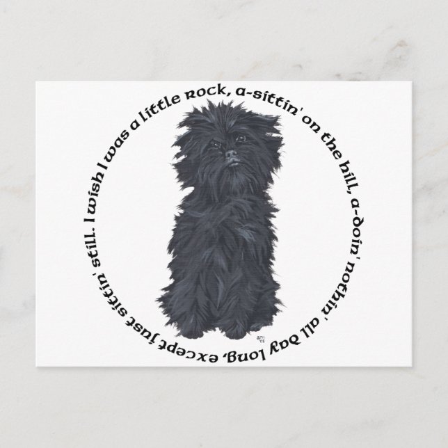 Cartão Postal Canção do Affenpinscher (Frente)