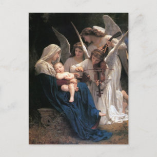 Cartão Postal Canção dos Anjos (1881) por Bouguereau